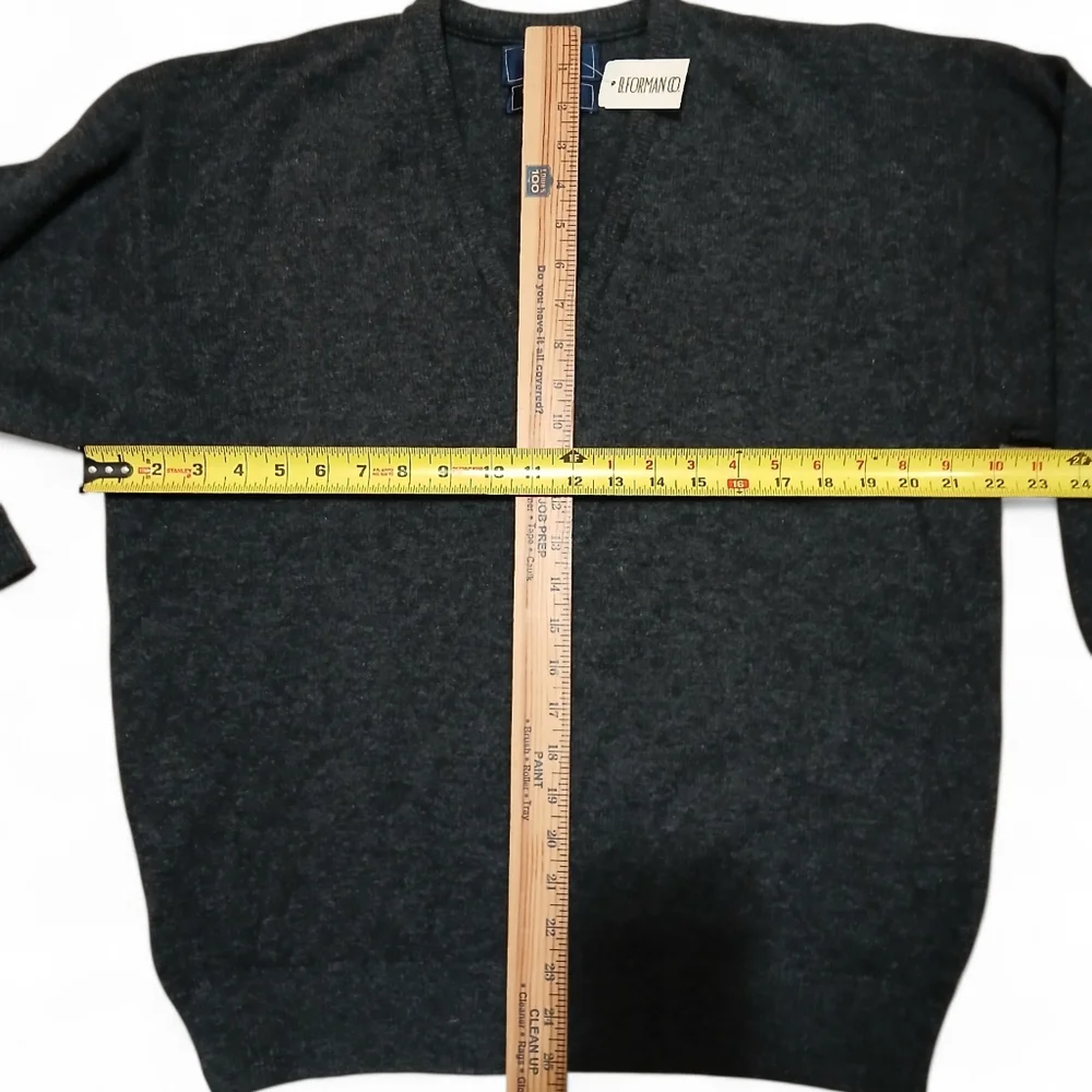 New! Pringle Of Scotland 100% Wool Charcoal V-Neck Sweater - Picture 6 of 8